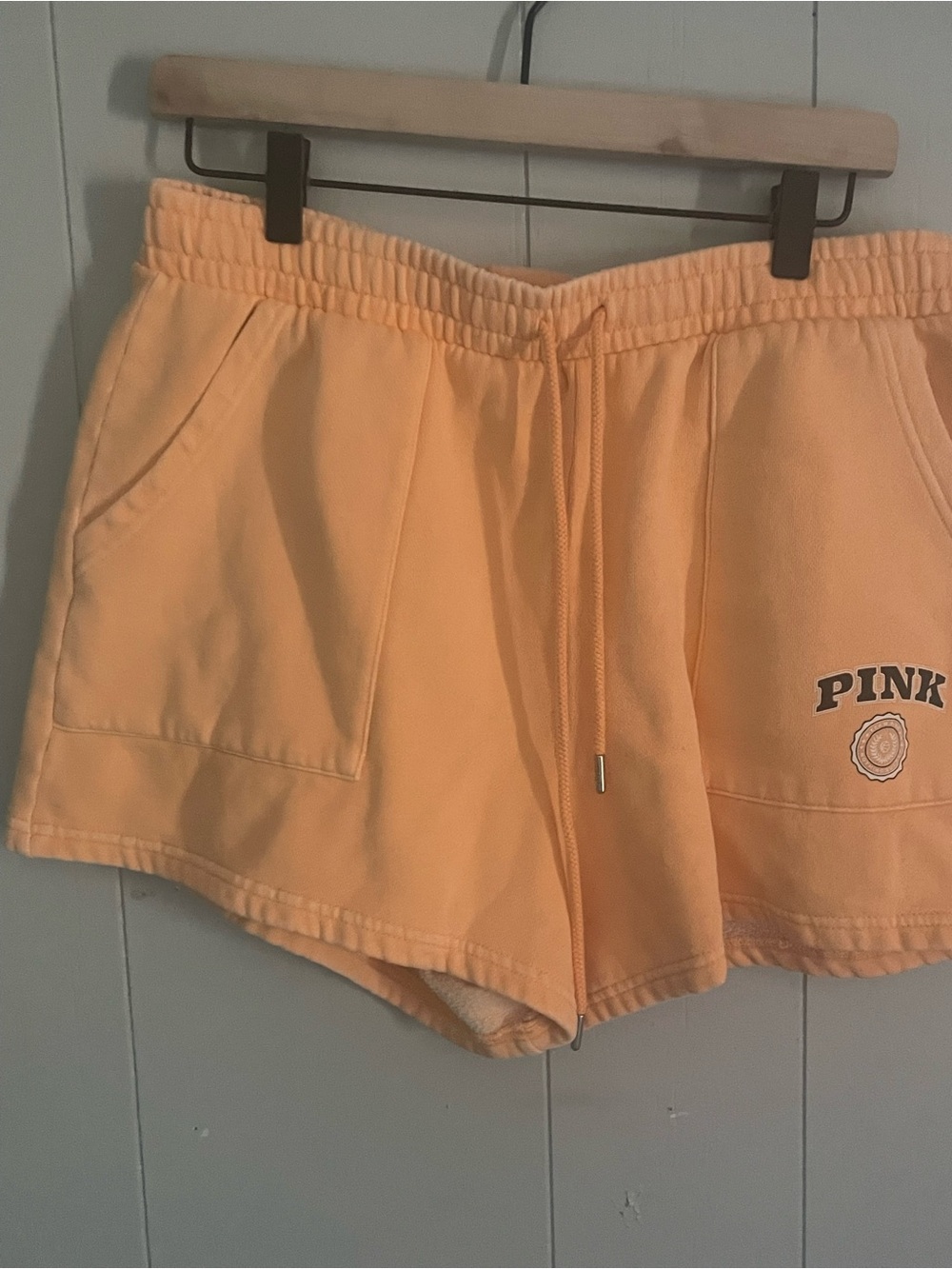 PINK Victoria's Secret Peach Elastic Waist Athletic Shorts